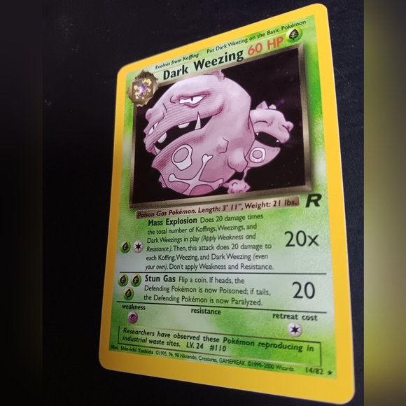 Dark Weezing Pokemon Card - Team Rocket - 14/82 Rare Holo - Picture 5 of 9